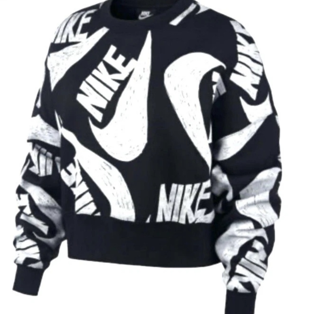 Nike Sportswear Icon Clash Fleece Crew Sweatshirt Women’s Medium Oversized Crop